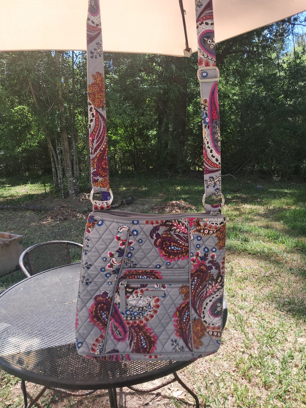 Vera Bradley Quilted Paisley Crossbody Bag - Gray